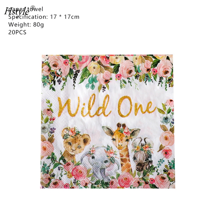 Girl Wild One Birthday Party Supplies Wild One Theme Birthday Party Decoration Jungle Safari Birthday Baby Shower Decor 
