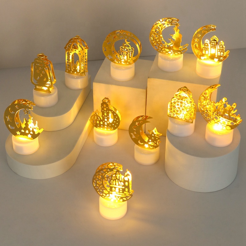 Muslim Ramadan Kareem Decoration 2023 Candle Led Lights Eid Mubarak for Home Eid Al-Fitr Aid Moubarak Decor Party Suppli
