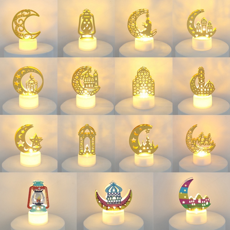 Muslim Ramadan Kareem Decoration 2023 Candle Led Lights Eid Mubarak for Home Eid Al-Fitr Aid Moubarak Decor Party Suppli