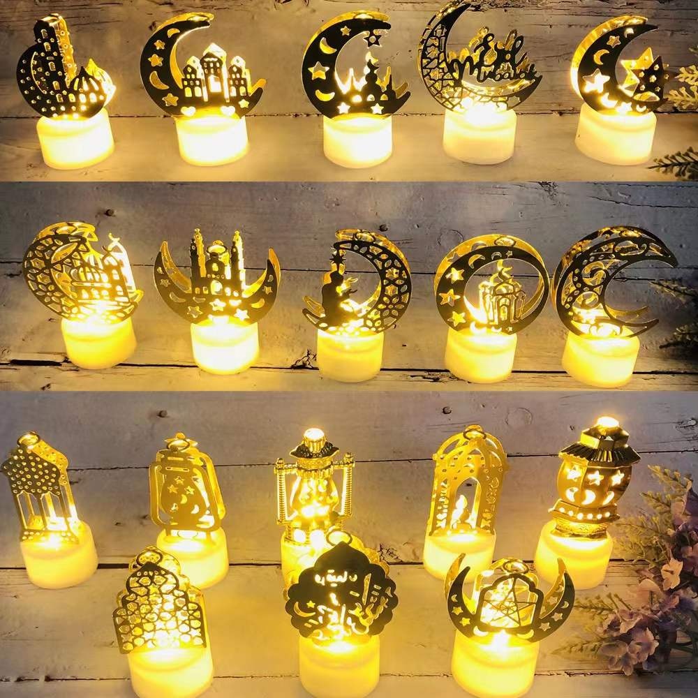 Muslim Ramadan Kareem Decoration 2023 Candle Led Lights Eid Mubarak for Home Eid Al-Fitr Aid Moubarak Decor Party Suppli