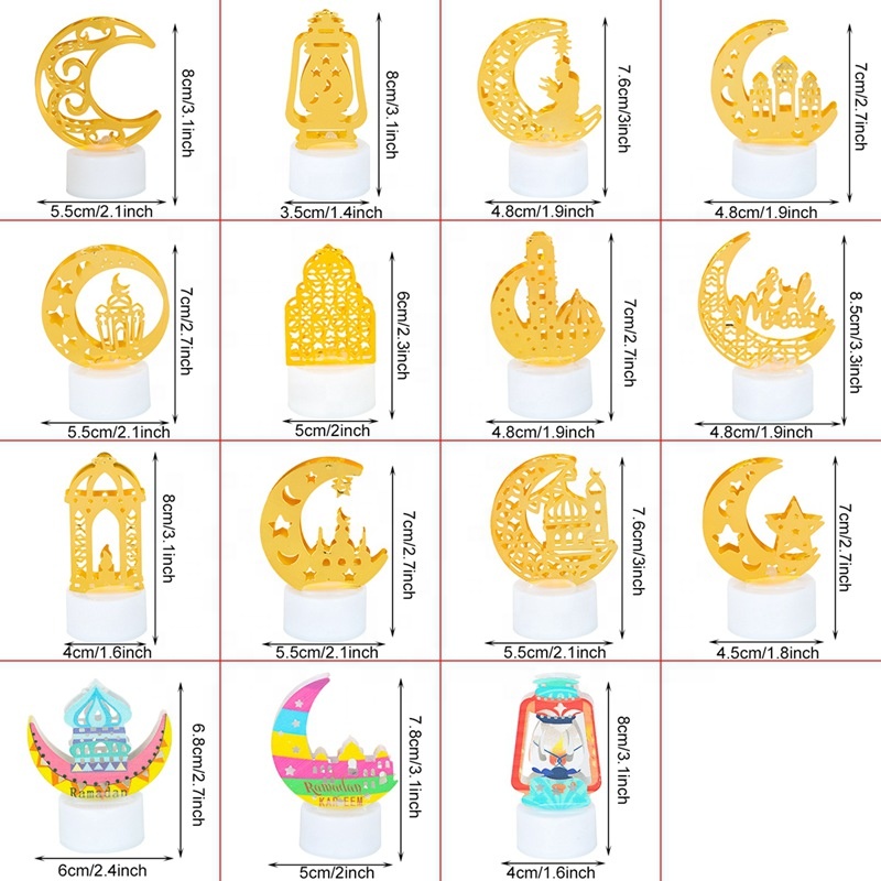 Muslim Ramadan Kareem Decoration 2023 Candle Led Lights Eid Mubarak for Home Eid Al-Fitr Aid Moubarak Decor Party Suppli