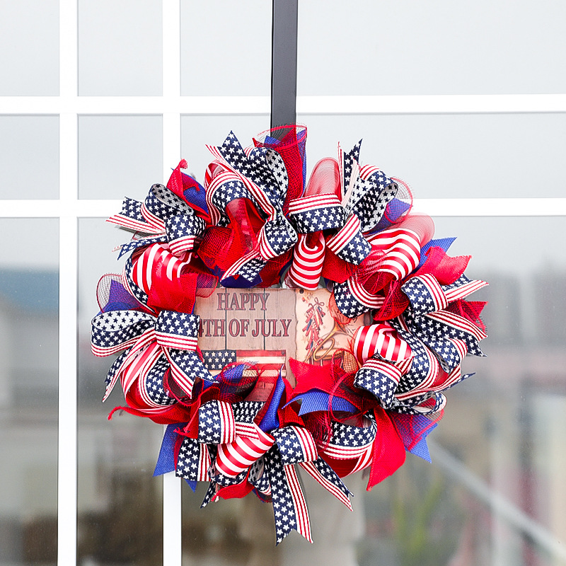 2023 America Independence Day Home Wall Party Hanging Decorations 4th of July Handcrafted Hanging Wreaths Home Decoratio