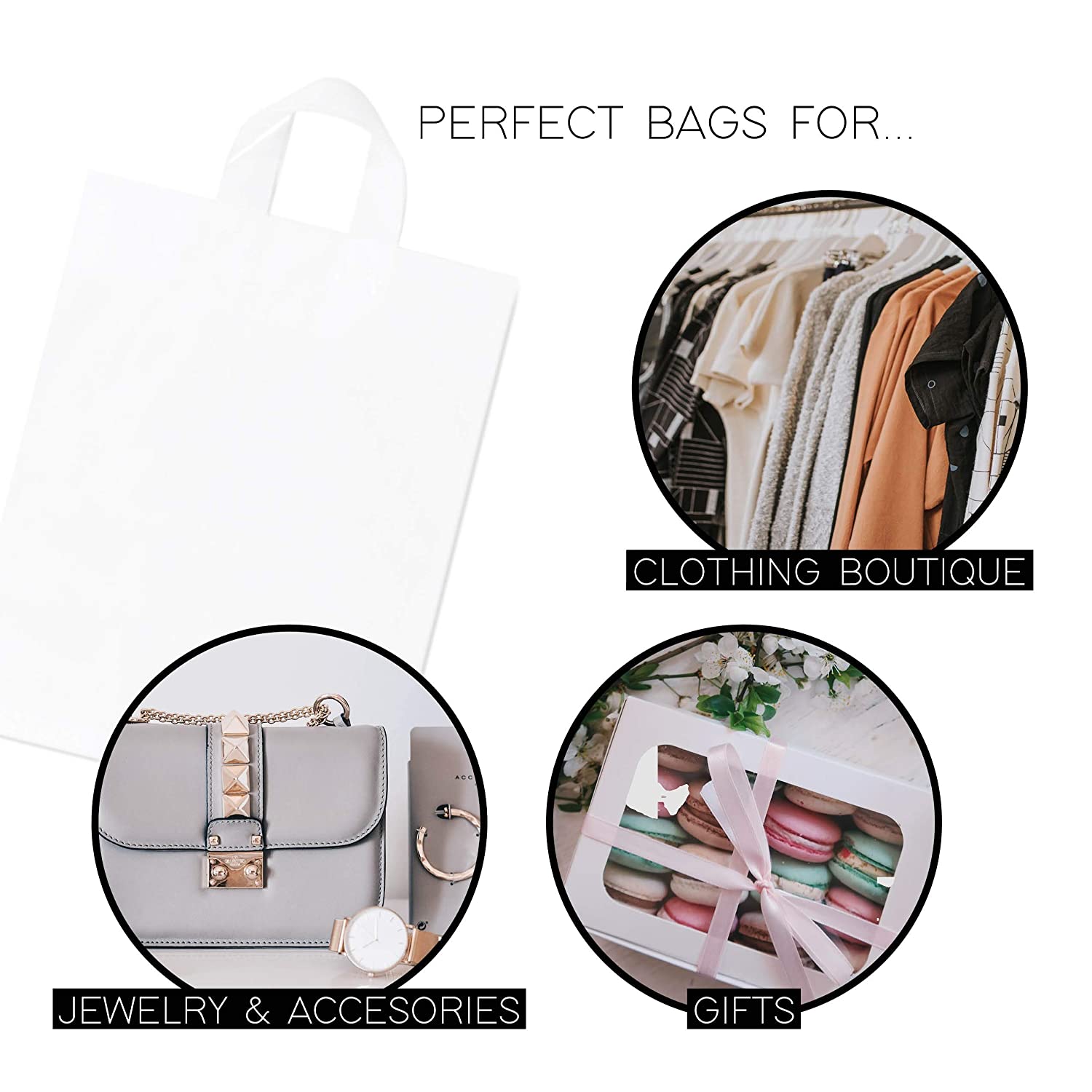 Frosted Soft Loop Handles gift plastic bag