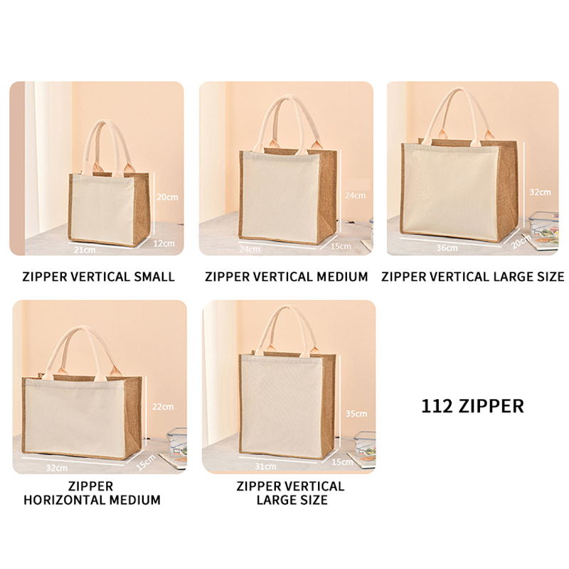  printing  burlap Linen handbag jute portable shopping gift bag women waterproof retro linen tote bag