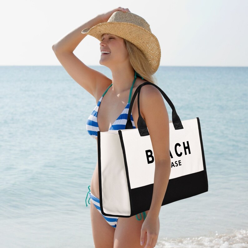  high quality durable waterproof Personalized Initial Canvas Beach tote Bag, Monogrammed Gift Tote Bag For Women shoppin