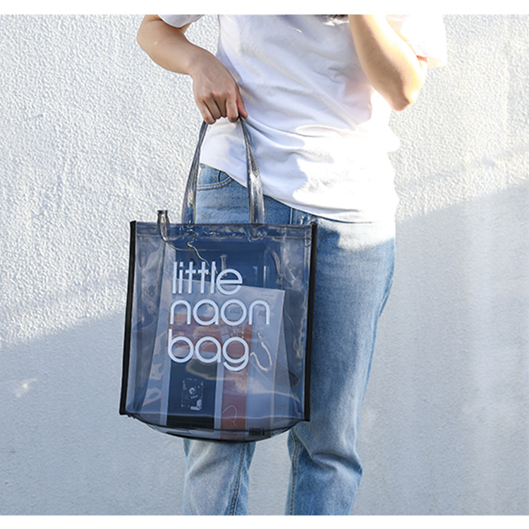  Print  Colorful Transparent Gift Bag Clear Shopping Bag Waterproof Pvc Tote Bag