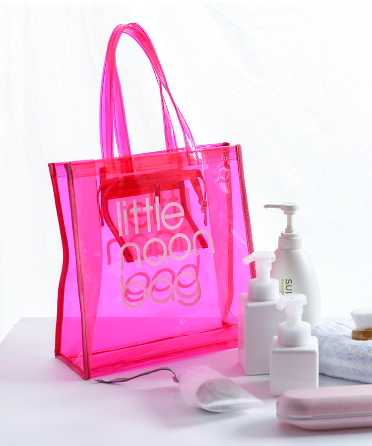  Print  Colorful Transparent Gift Bag Clear Shopping Bag Waterproof Pvc Tote Bag