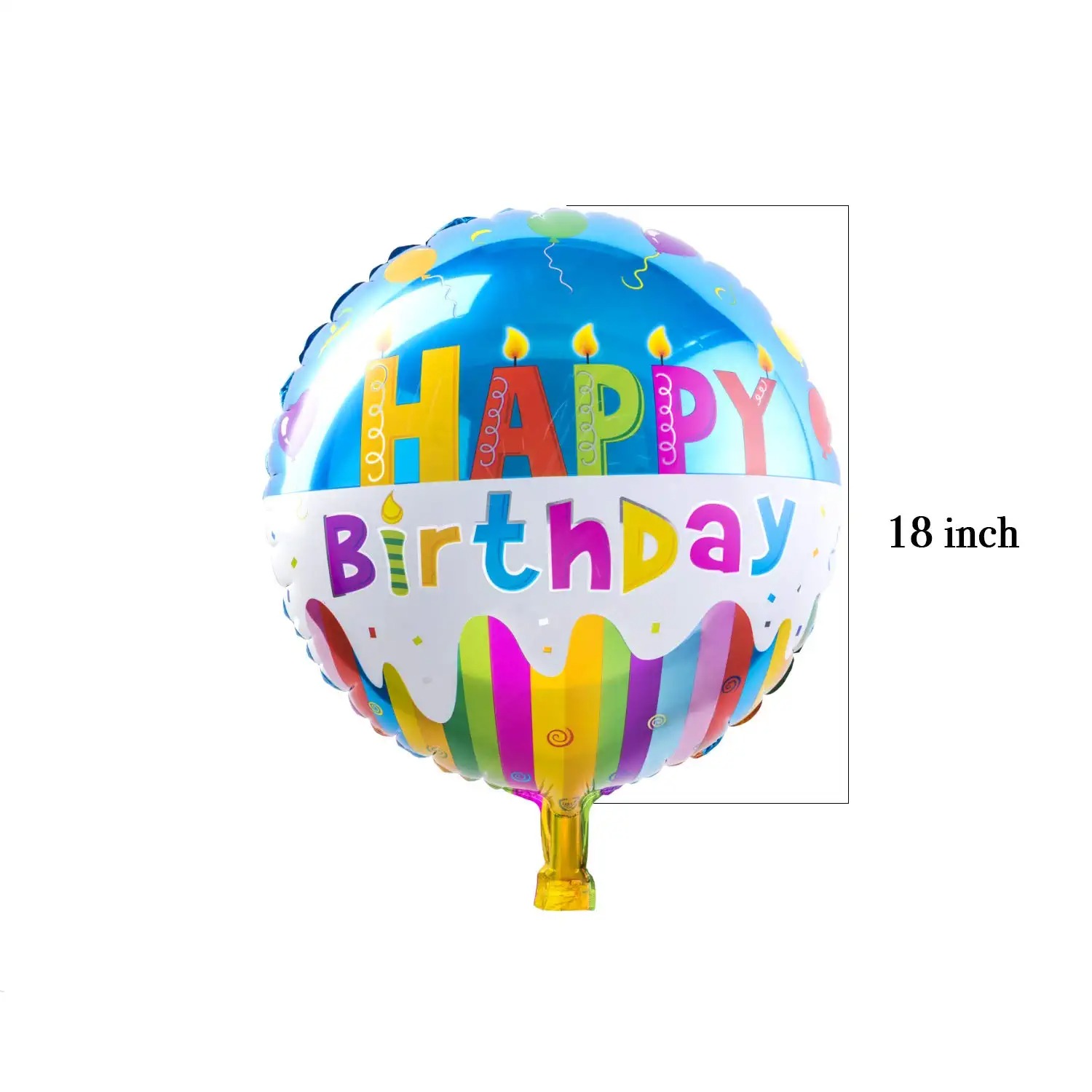 Top Grade Happy Birthday Aluminum Foil Balloons 50pcs with 100 Meter Ribbons Helium Floating Mylar Balloon Party Decorat