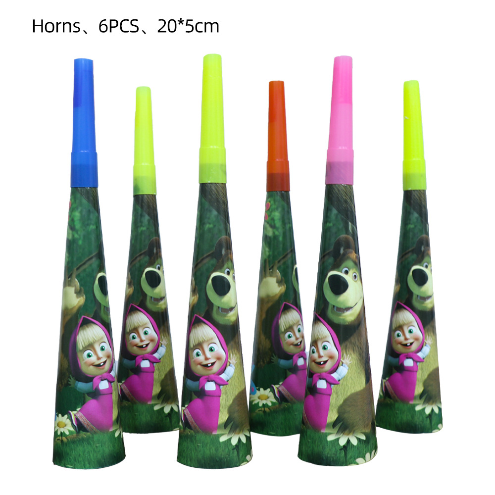 Martha And Bear Birthday Party Tableware Set Paper Tray Paper Cup Children's Birthday Party