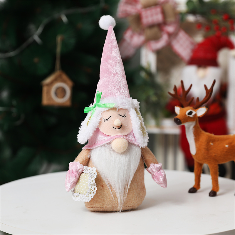 Christmas Dinning Party Table Top Decorative Rudolph Plush Gnomes Christmas Indoor Office Decor Elf Plush Gnome
