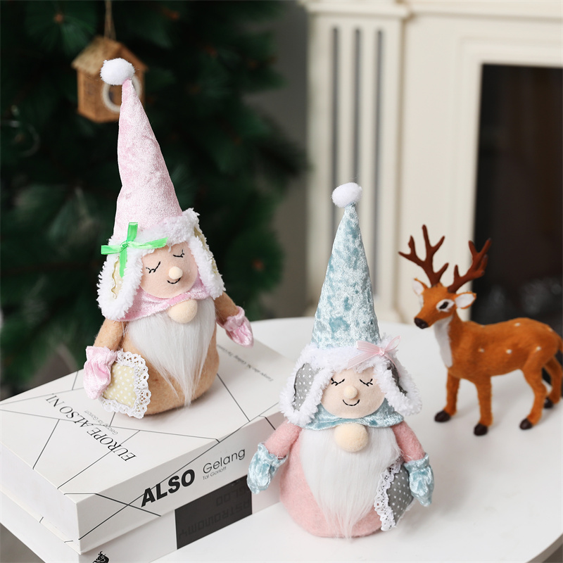 Christmas Dinning Party Table Top Decorative Rudolph Plush Gnomes Christmas Indoor Office Decor Elf Plush Gnome