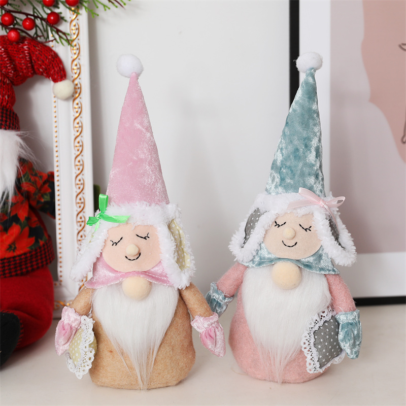 Christmas Dinning Party Table Top Decorative Rudolph Plush Gnomes Christmas Indoor Office Decor Elf Plush Gnome