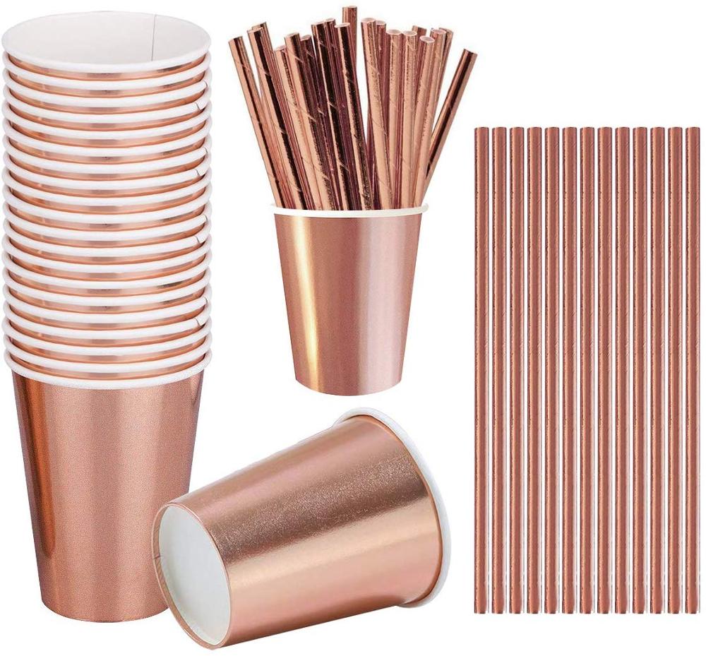  Party Favor Gift 2021 New Birthday Wedding Party Decoration 170 Pieces Rose Gold Party Tableware