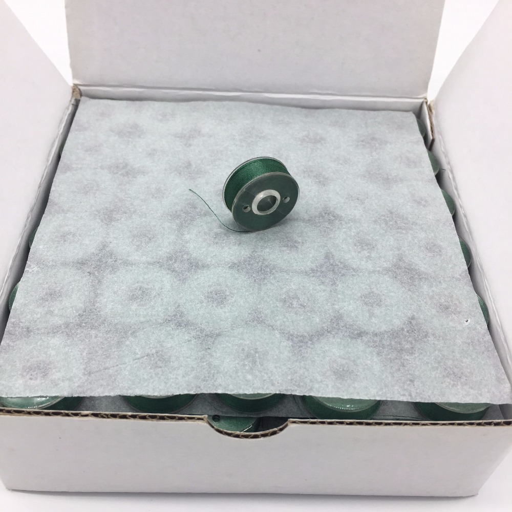  black L 70D/2 side less sewing thread 100% spun cone polyester yarn 144pcs/box pre wound bobbin for embroidery