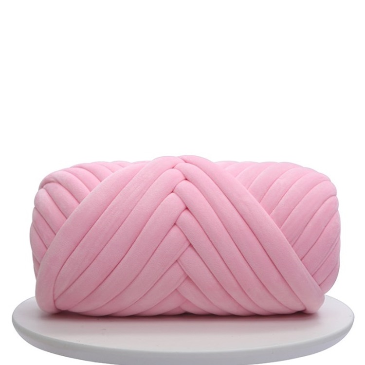 Hot Sale 3cm Wide  Chunky Yarn Braid Hand knitting Blanket Carpet Short Velvet Cotton Tube Filled Yarn