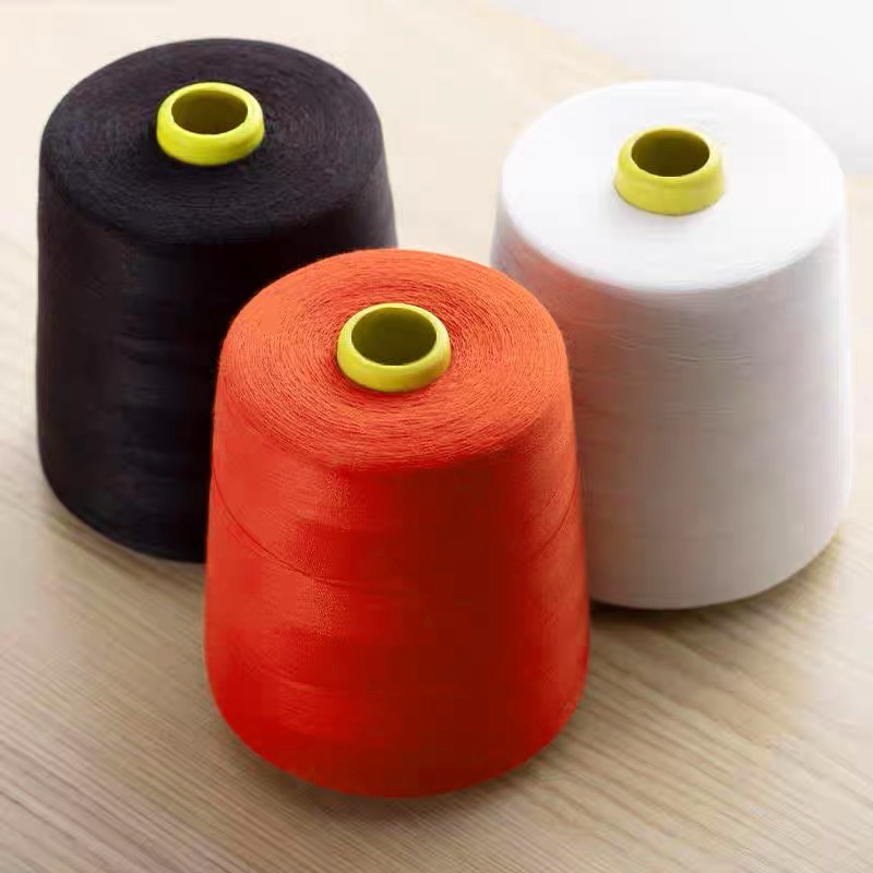 Hot Selling AA Grade Recycled 100% Polyester Yarn Raw White Sewing Thread  Polyester Yarn