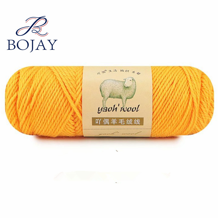 Bojay New Yarn 42 Colors in Stock Solid Color for Baby Sweaters, 100g Ball Yarn, 50% Wool and 50% Acrylic Blended Yarn