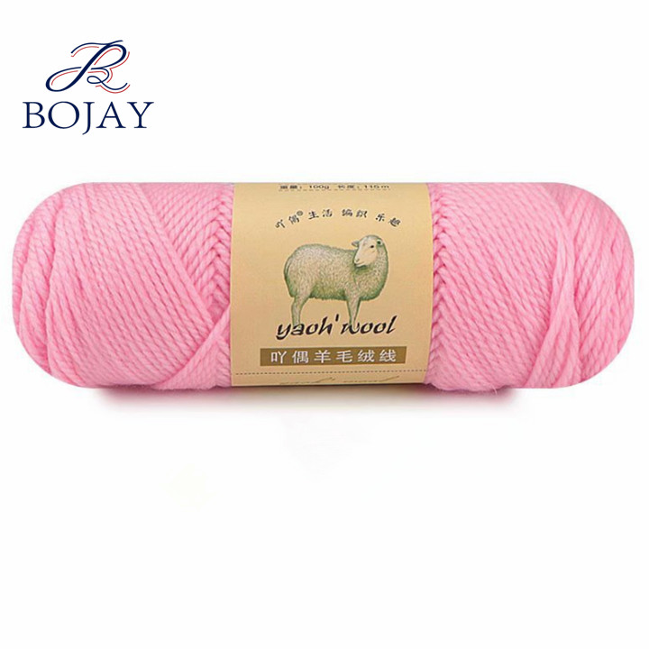 Bojay New Yarn 42 Colors in Stock Solid Color for Baby Sweaters, 100g Ball Yarn, 50% Wool and 50% Acrylic Blended Yarn