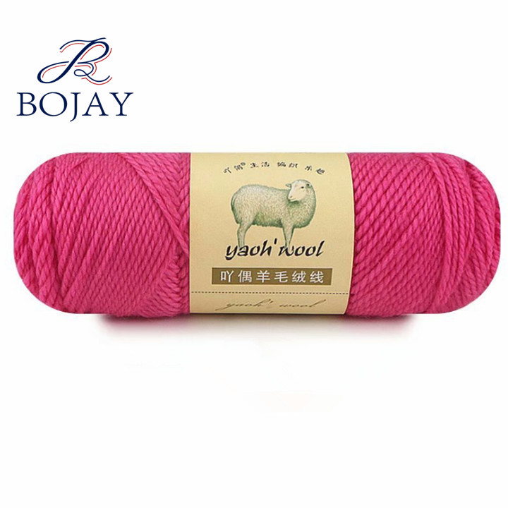 Bojay New Yarn 42 Colors in Stock Solid Color for Baby Sweaters, 100g Ball Yarn, 50% Wool and 50% Acrylic Blended Yarn