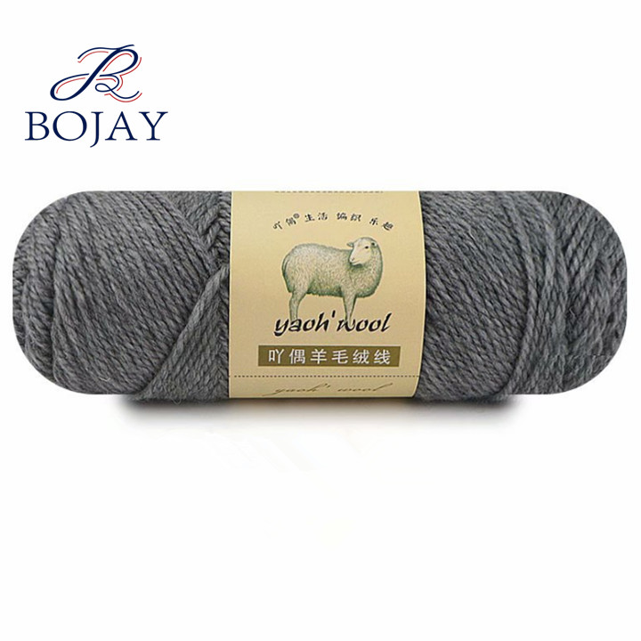 Bojay New Yarn 42 Colors in Stock Solid Color for Baby Sweaters, 100g Ball Yarn, 50% Wool and 50% Acrylic Blended Yarn