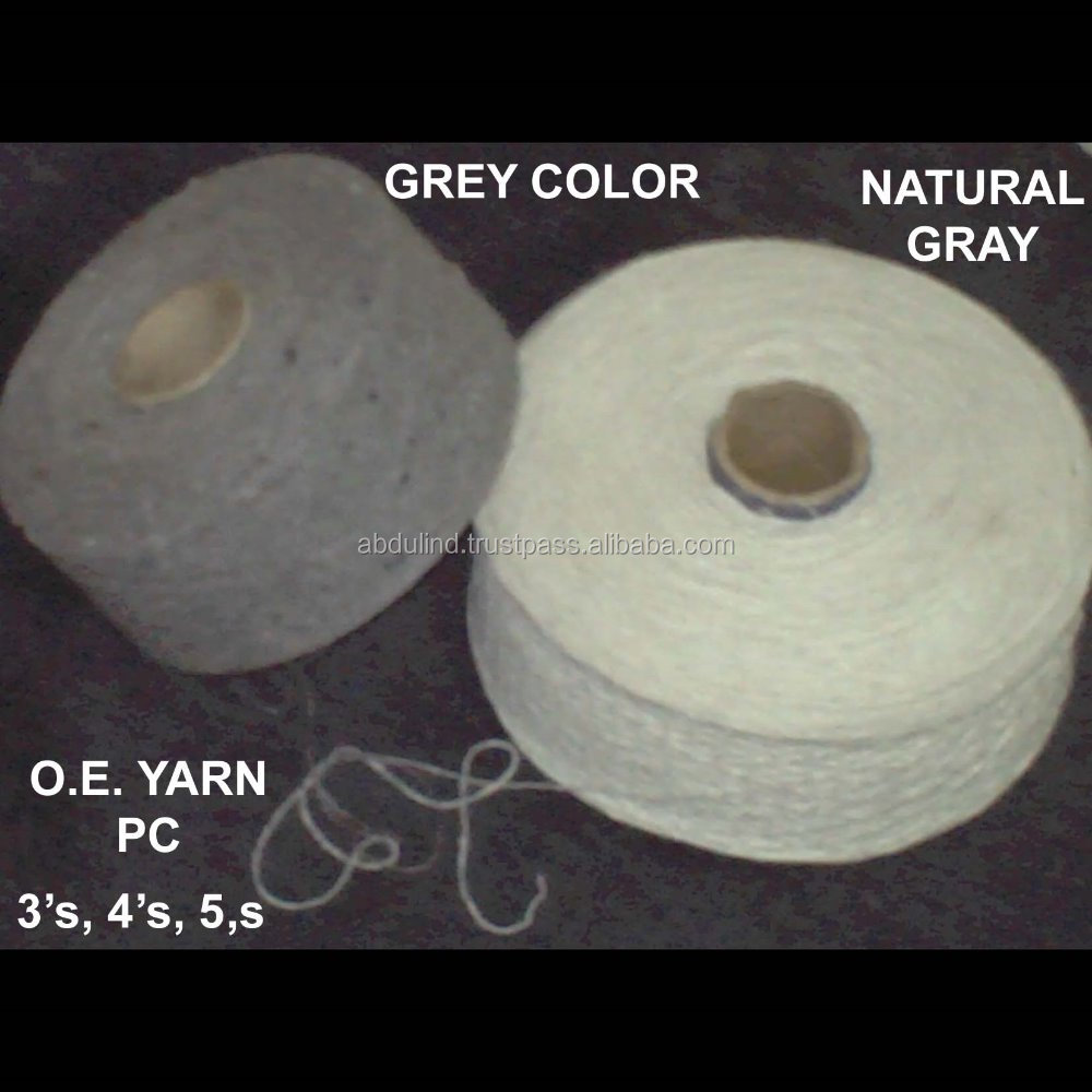 COLOR PC YARN O.E. count 9's - 3s, 4's, 5's for Cotton Blankets Mops Dhurries Lining Cloth Dusters Rugs Carpets Bed Cove