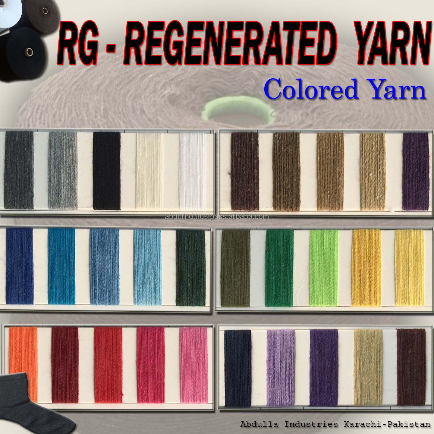 COLOR PC YARN O.E. count 9's - 3s, 4's, 5's for Cotton Blankets Mops Dhurries Lining Cloth Dusters Rugs Carpets Bed Cove