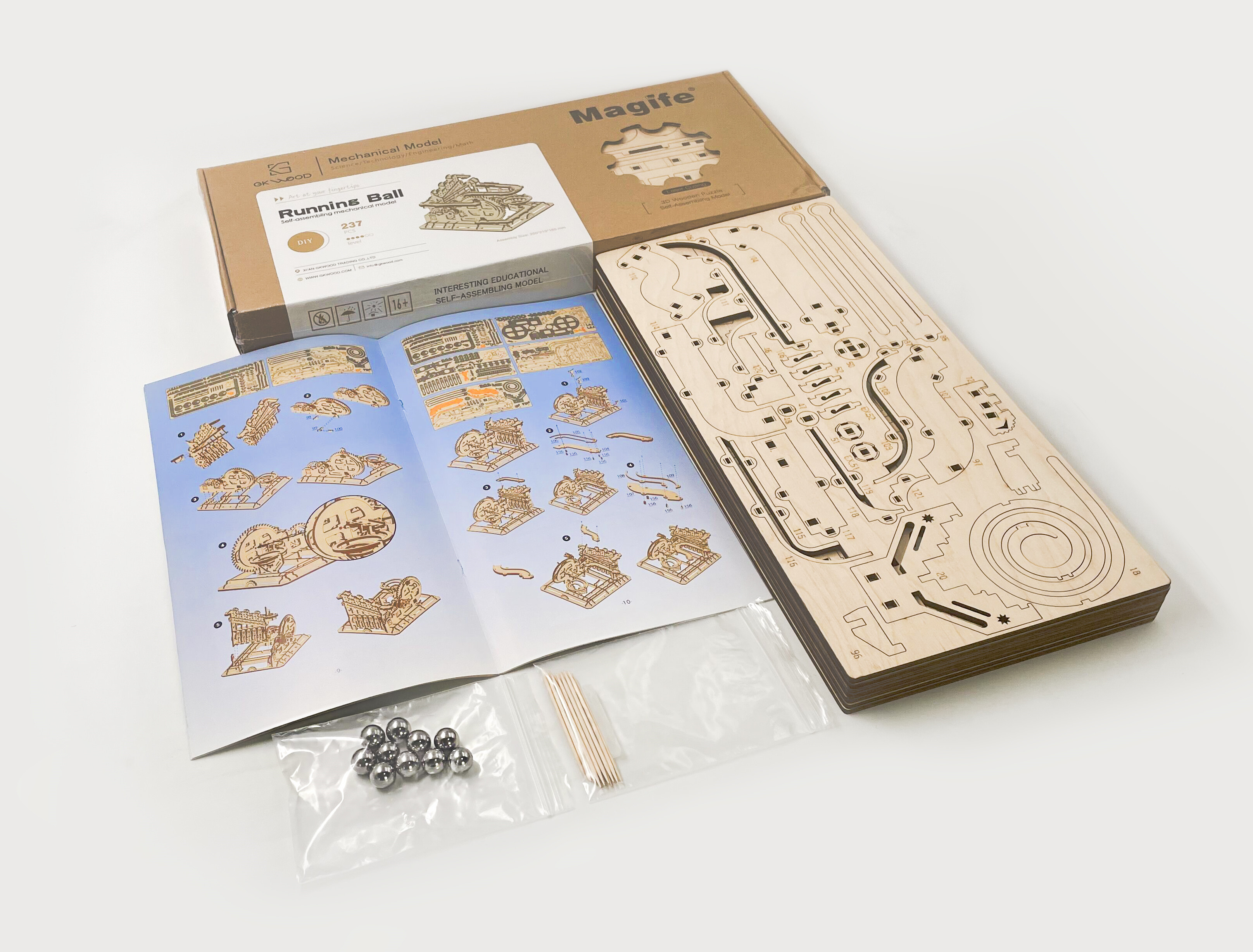 Hot selling Marble run puzzle building kit kids toys educational handmade craft 3d wooden puzzle