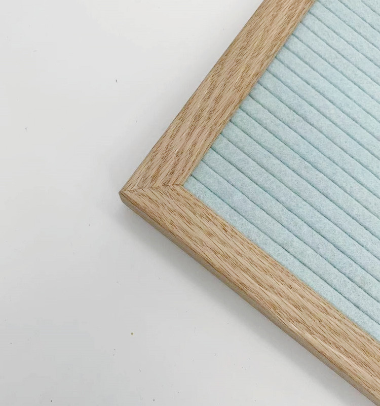  High quality 10*10 inches Light Blue Oak solid wood wooden crafts felt letter board for Advertising board