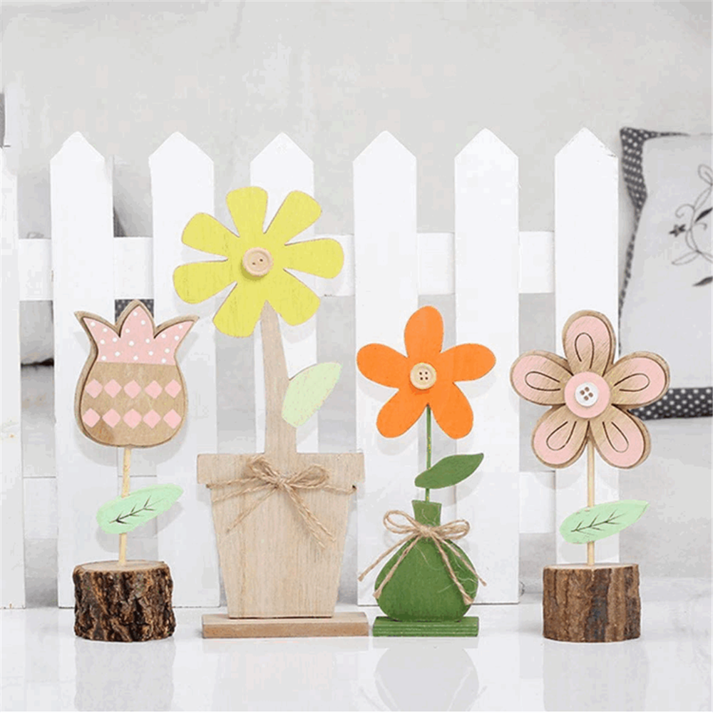Pastoral natural decoration cute best selling home decoration balcony decoration wooden flower stands