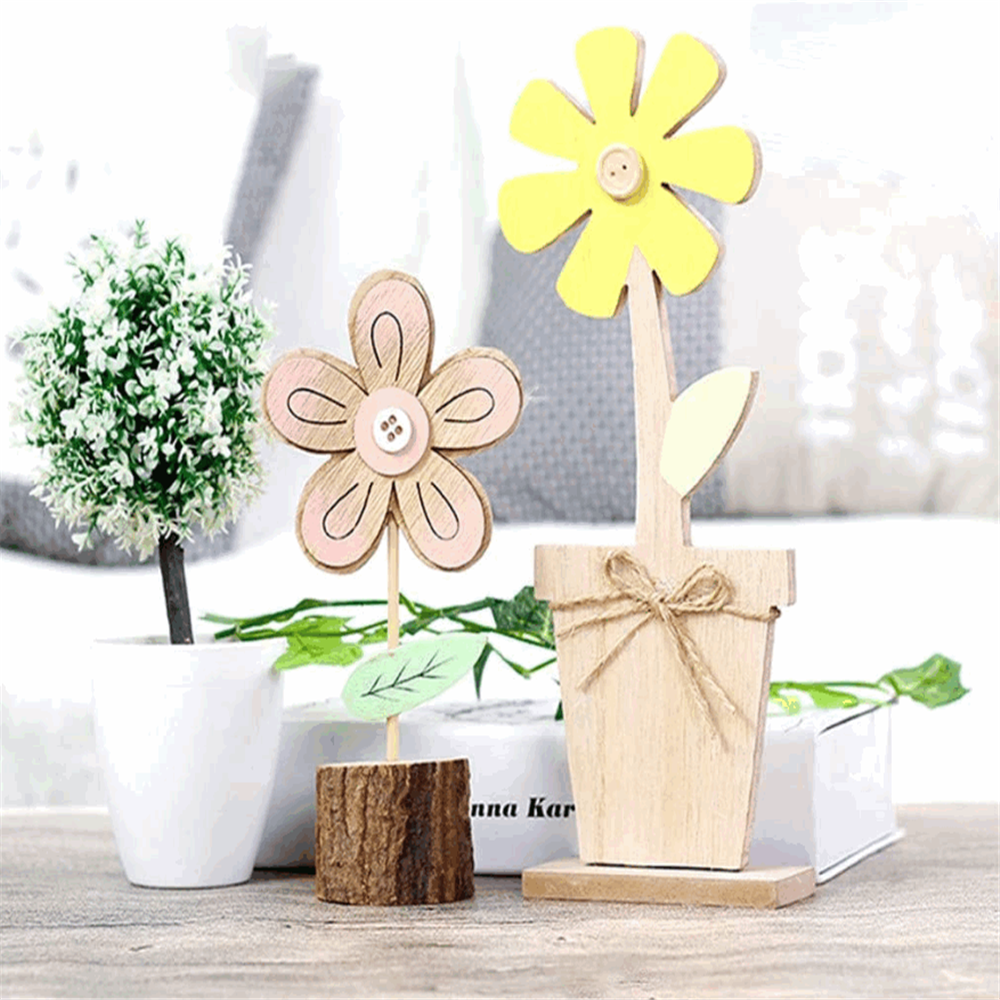 Pastoral natural decoration cute best selling home decoration balcony decoration wooden flower stands