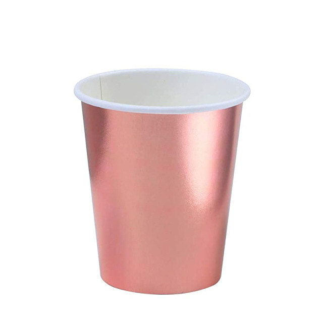 Hot rose gold theme wedding party disposable tableware
