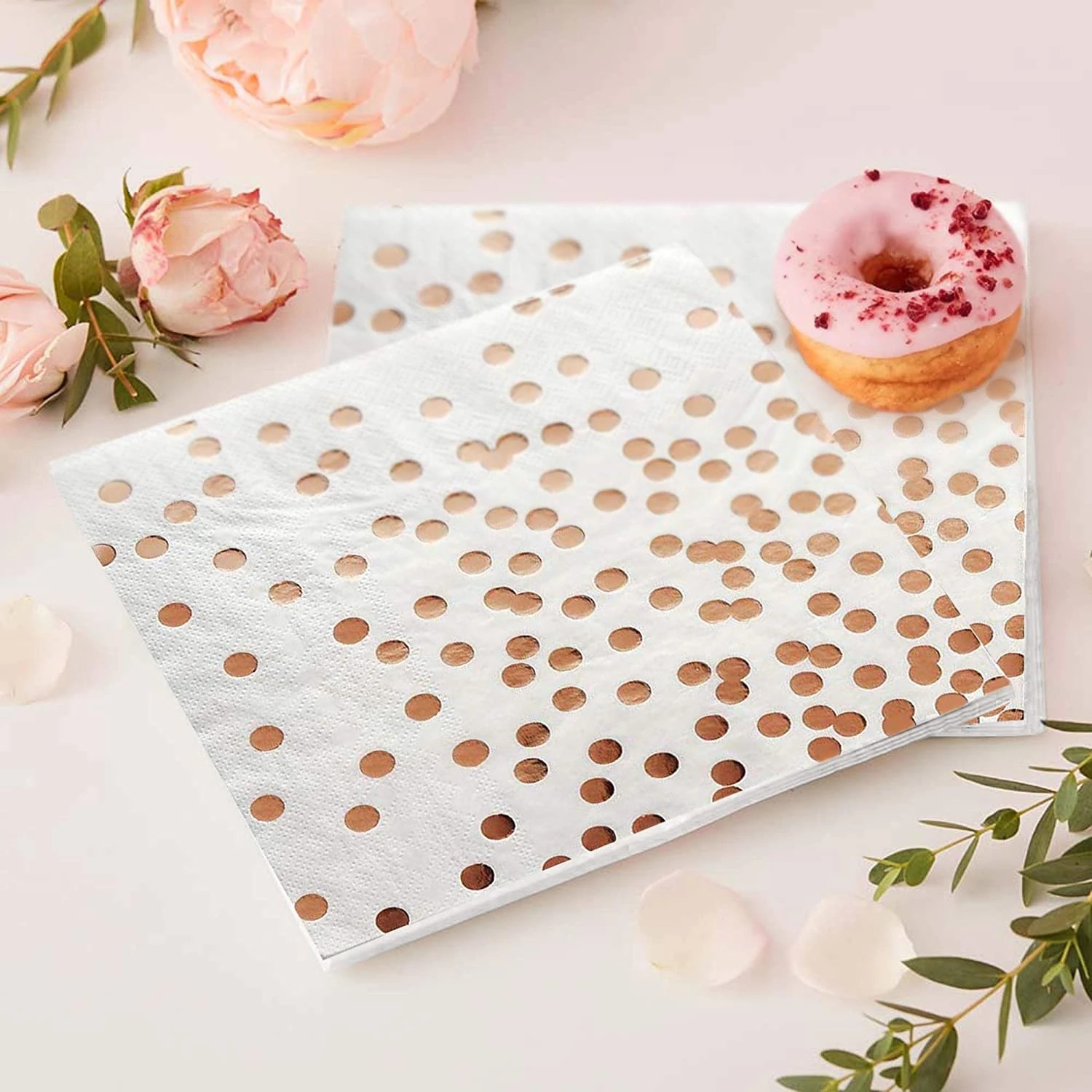 Hot rose gold theme wedding party disposable tableware