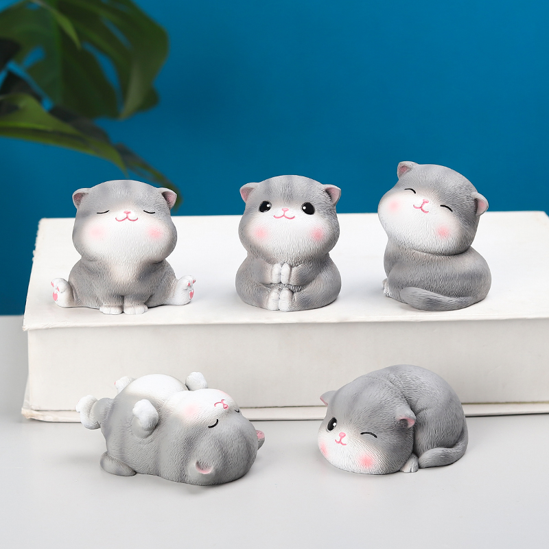 Resin Animal Cute Cat Ornaments Home Desktop Decoration Crafts Ornaments Gifts