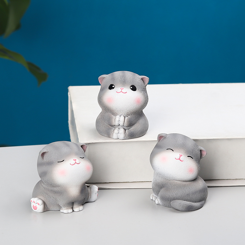 Resin Animal Cute Cat Ornaments Home Desktop Decoration Crafts Ornaments Gifts
