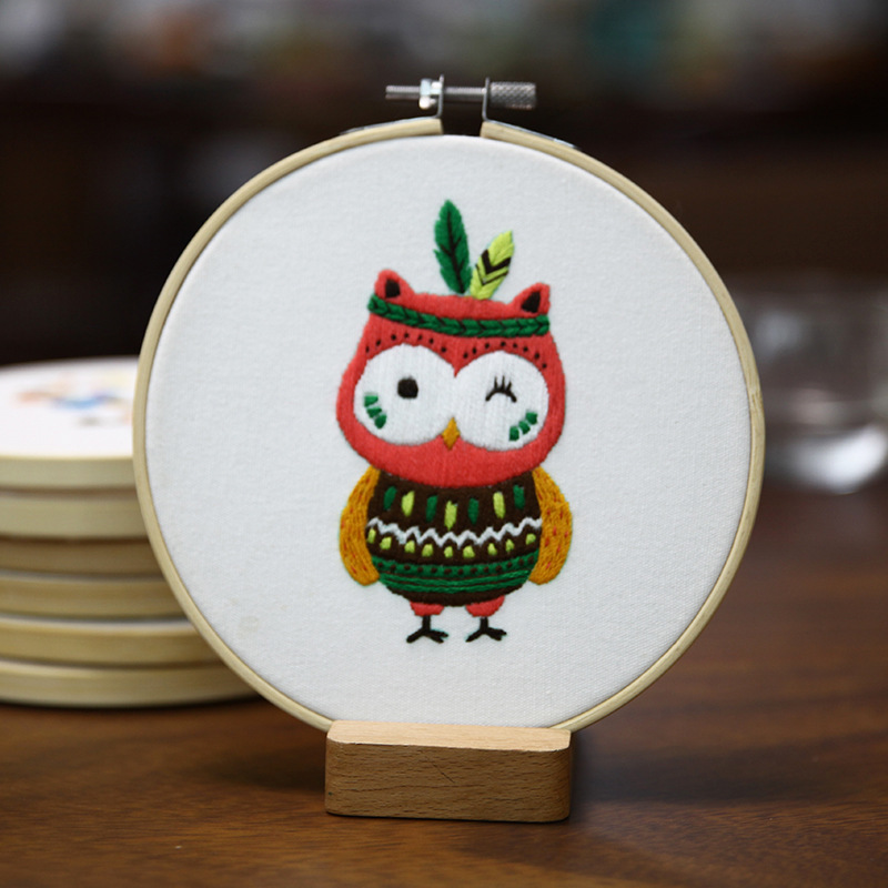 VANCY ARTS Animal Pattern Embroidery Kit for Beginner And Embroidery Hoop