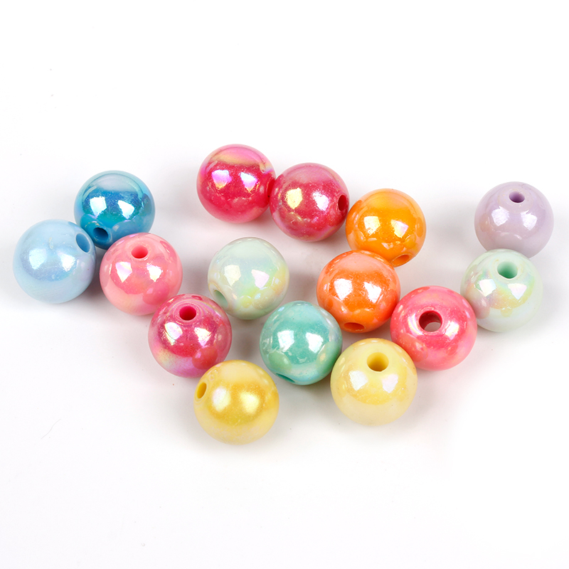 10mm Round Acrylic Opaque Solid Color Electroplated AB Color Beads as DIY Handmade Beads