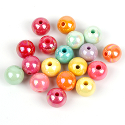 10mm Round Acrylic Opaque Solid Color Electroplated AB Color Beads as DIY Handmade Beads