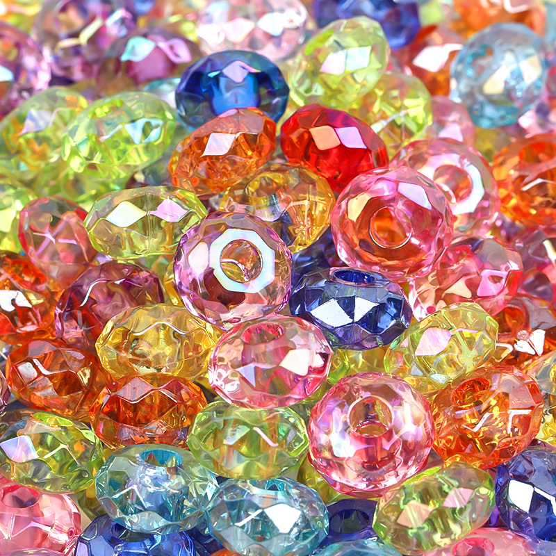 Fashion DIY 14mm polygon spacer beads abacus wheels beads bling Mermaid acrylic beads for jewelry making mobile phone ch