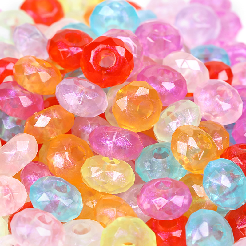 Fashion DIY 14mm polygon spacer beads abacus wheels beads bling Mermaid acrylic beads for jewelry making mobile phone ch