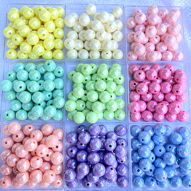 8mm plastic beads AB color round beads for Jewelry making children diy plastic  beads