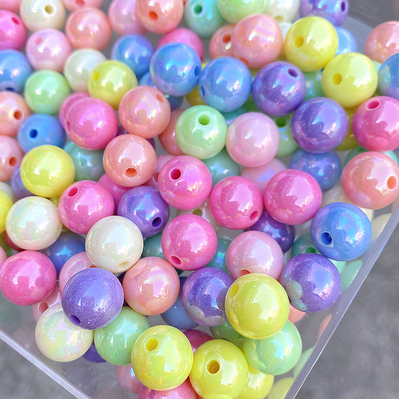 8mm plastic beads AB color round beads for Jewelry making children diy plastic  beads