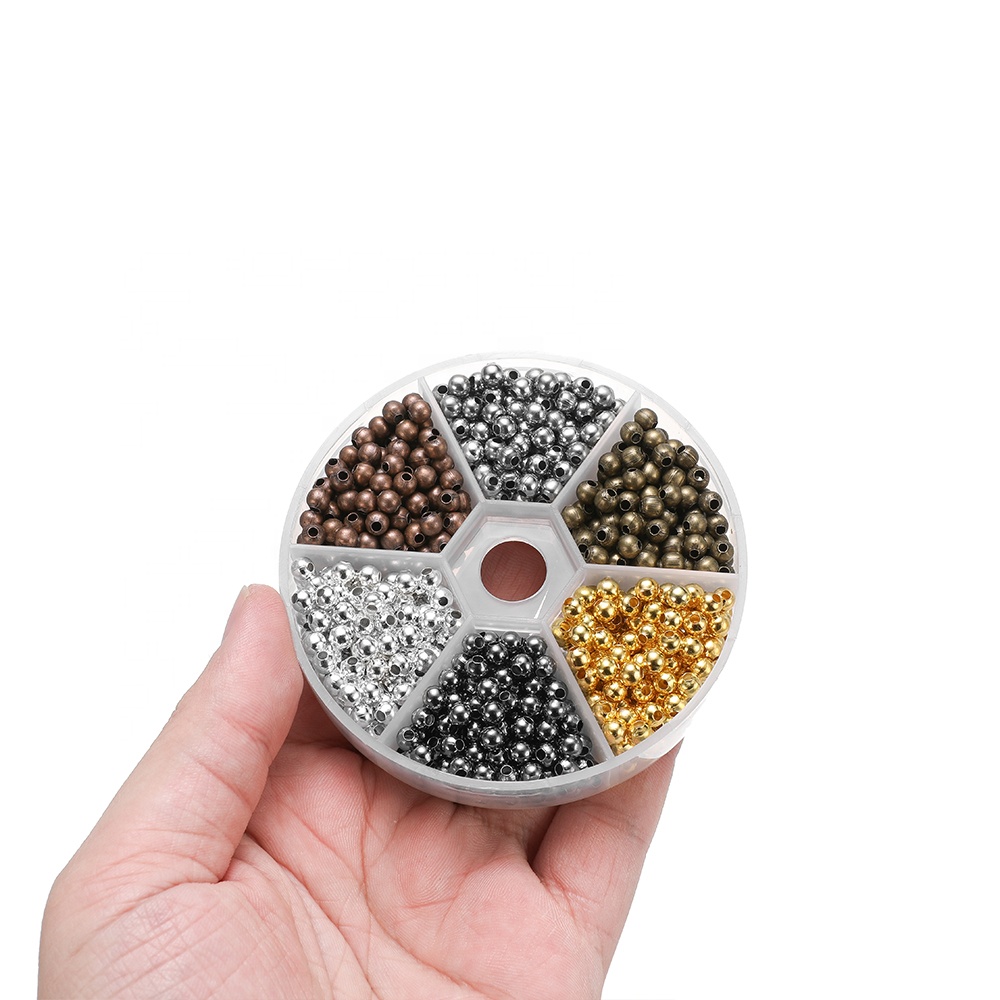 948Pcs/Box 4mm Mixed Charm Beads Gold Color Spacer Loose Beads DIY Bracelet Jewelry Supplies Accessories