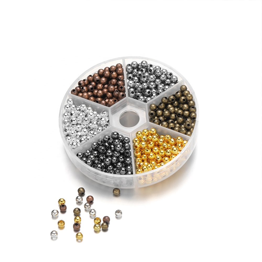 948Pcs/Box 4mm Mixed Charm Beads Gold Color Spacer Loose Beads DIY Bracelet Jewelry Supplies Accessories