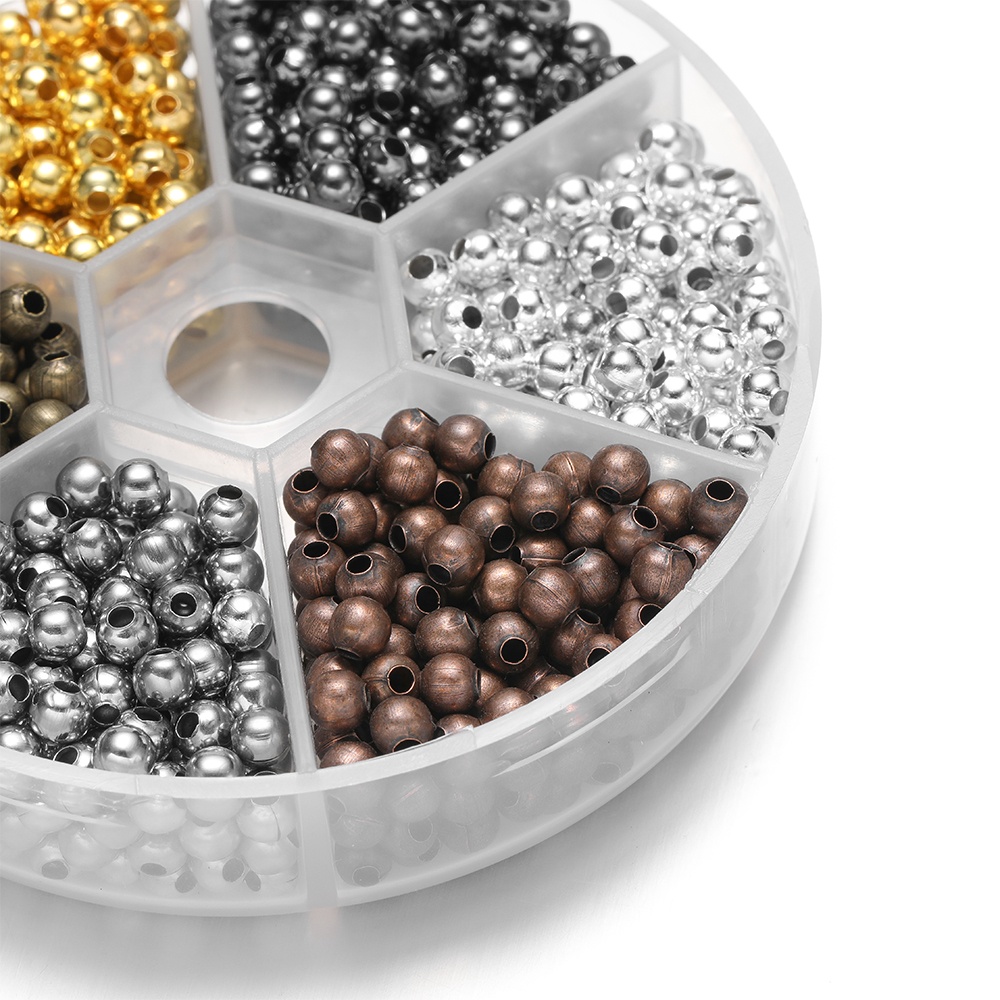 948Pcs/Box 4mm Mixed Charm Beads Gold Color Spacer Loose Beads DIY Bracelet Jewelry Supplies Accessories