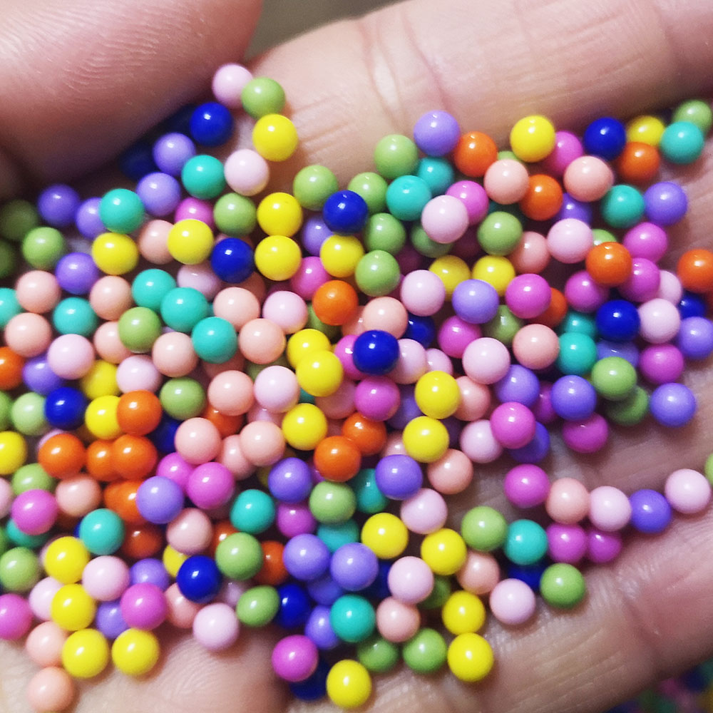 4mm Solid Color Acrylic Round Beads No Hole single and mix color