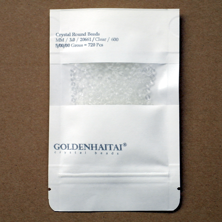 Goldenhaitai 3mm one hole crystal glass round beads for DIY jewelry making