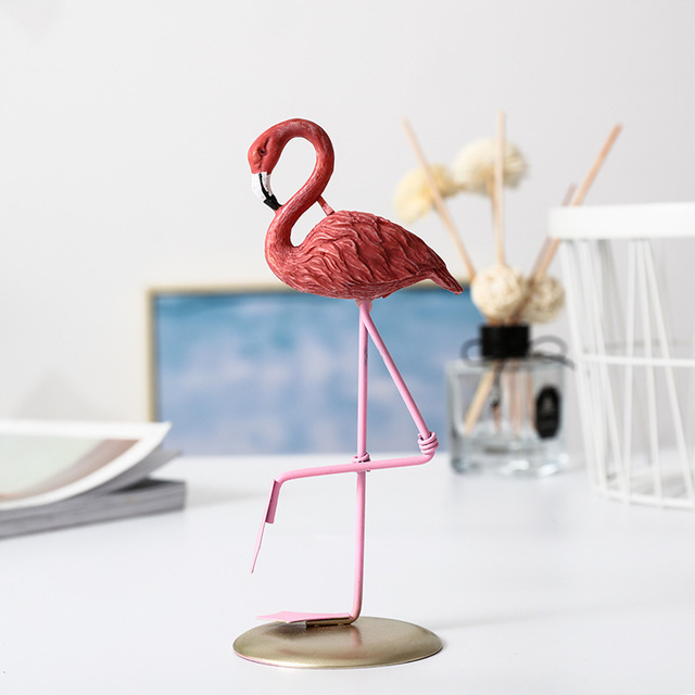 Resin Crafts Flamingo Ornaments Creative Furnishings Girl Heart Home Decorations