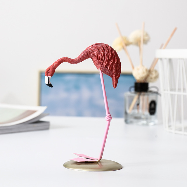 Resin Crafts Flamingo Ornaments Creative Furnishings Girl Heart Home Decorations