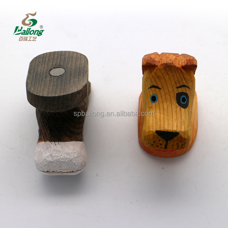 Professional  cute wooden crafts animal shape fridge magnet card holder home decor