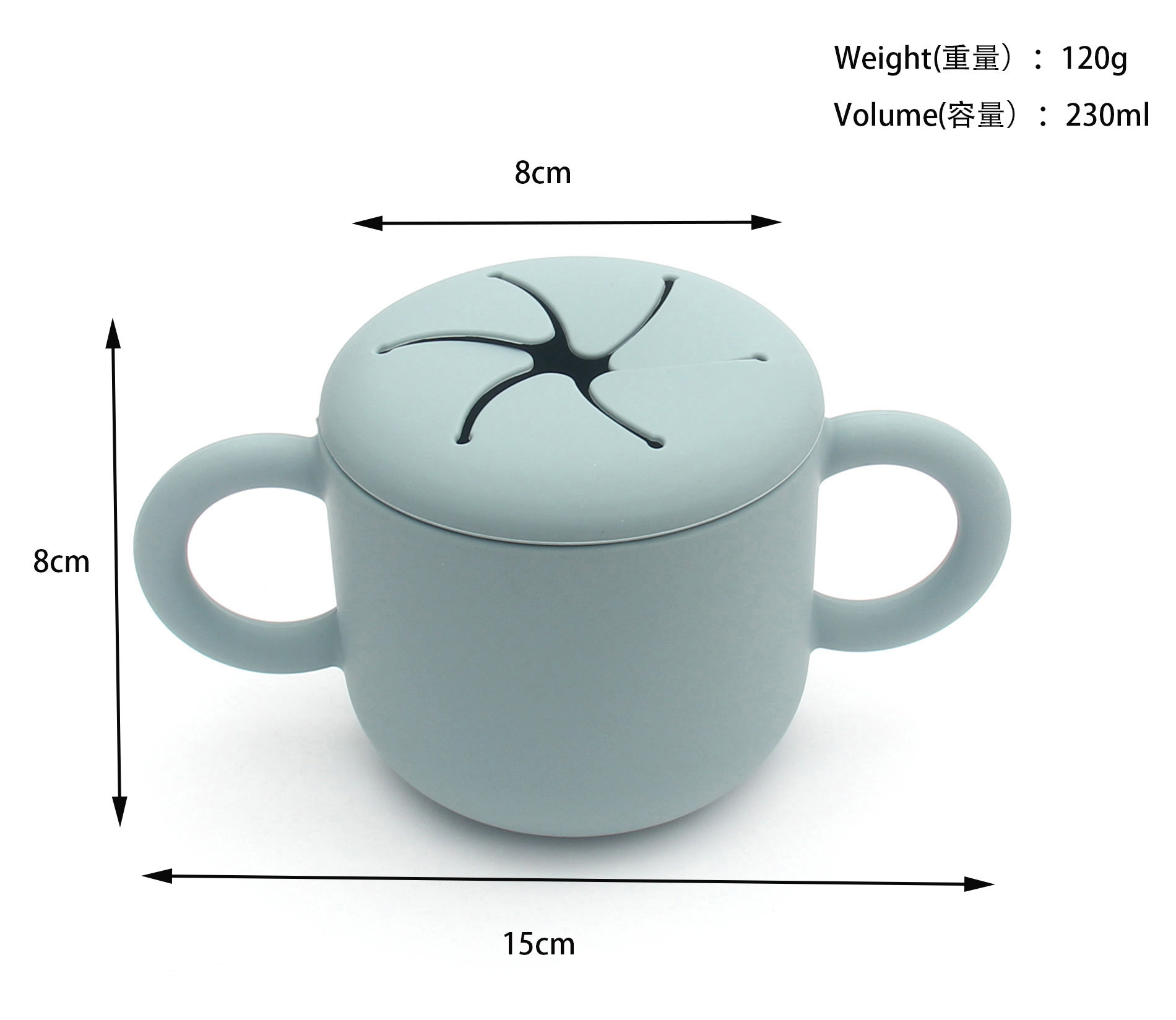  2 In 1 Snack Container Baby Cup Soft Silicone Snack And Drink Cup For Baby Suction Bowl Silicone
